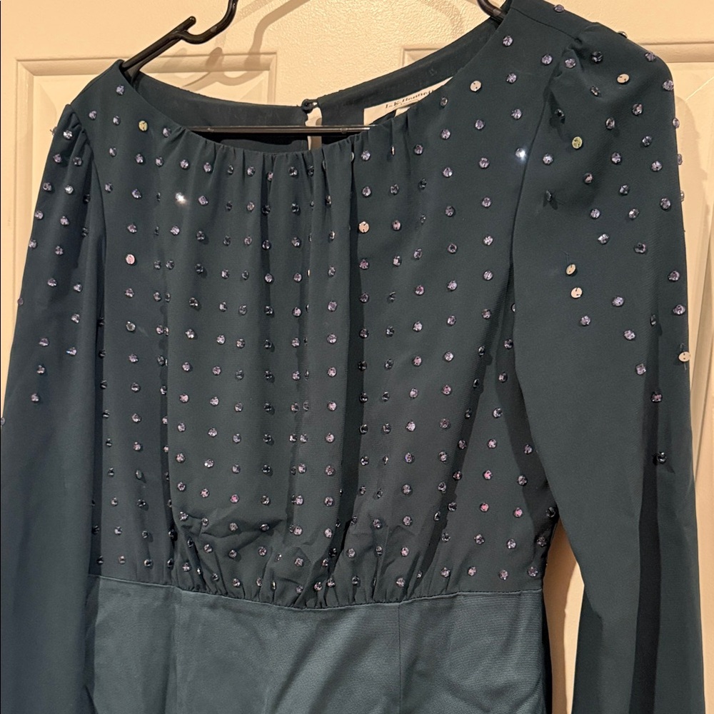 LK Bennett Dark blue Long Sleeve Dress with Studded Accents - Picture 5 of 11
